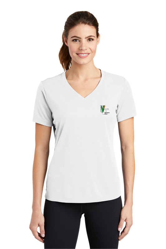 LST340 Sport-Tek® Ladies PosiCharge® RacerMesh® V-Neck Tee